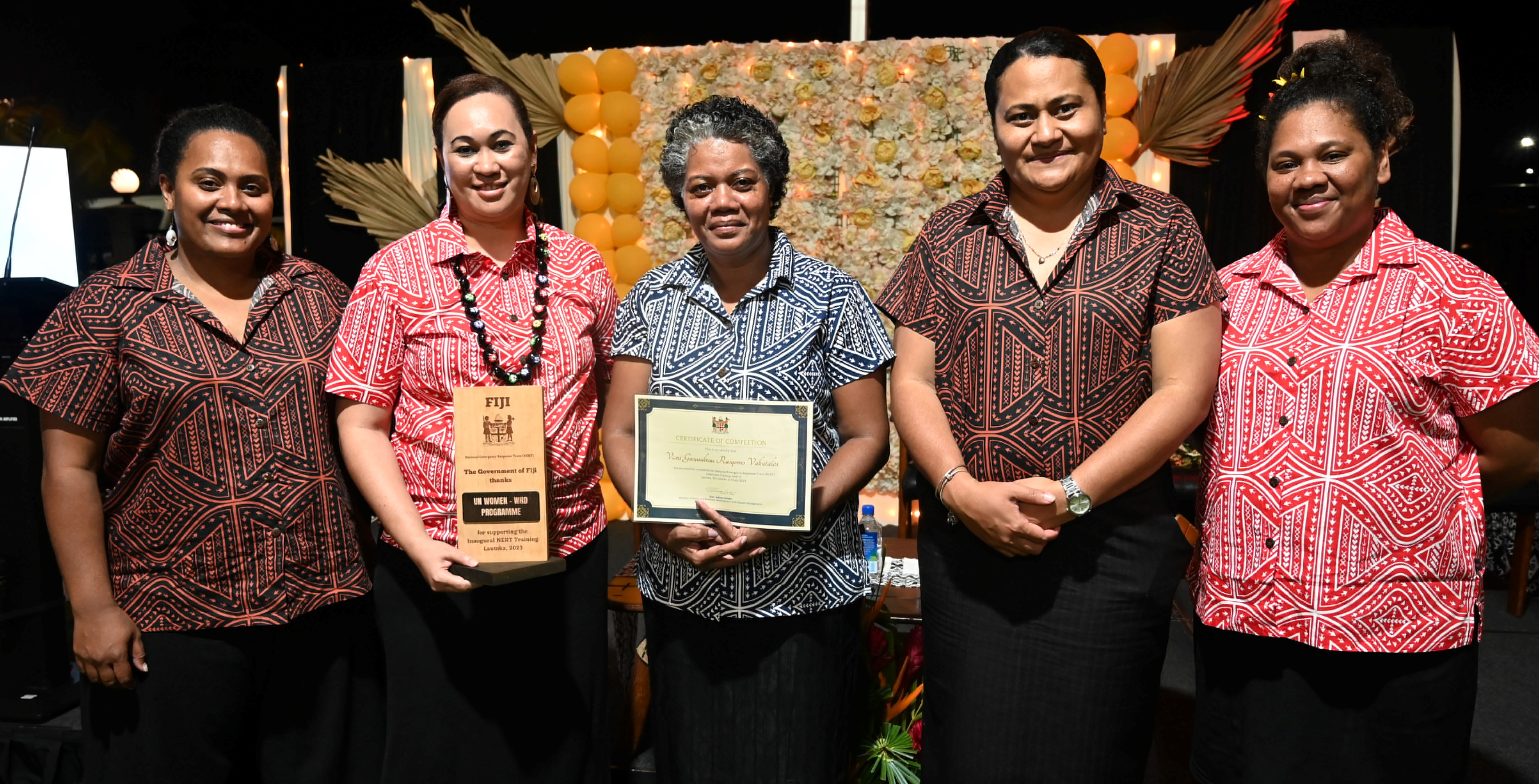 Sainiana Veitata, Winnie Laava, Vani Vakatalai, Vasiti Soko, Kelera Dimaimuri at the Awards ceremony. 