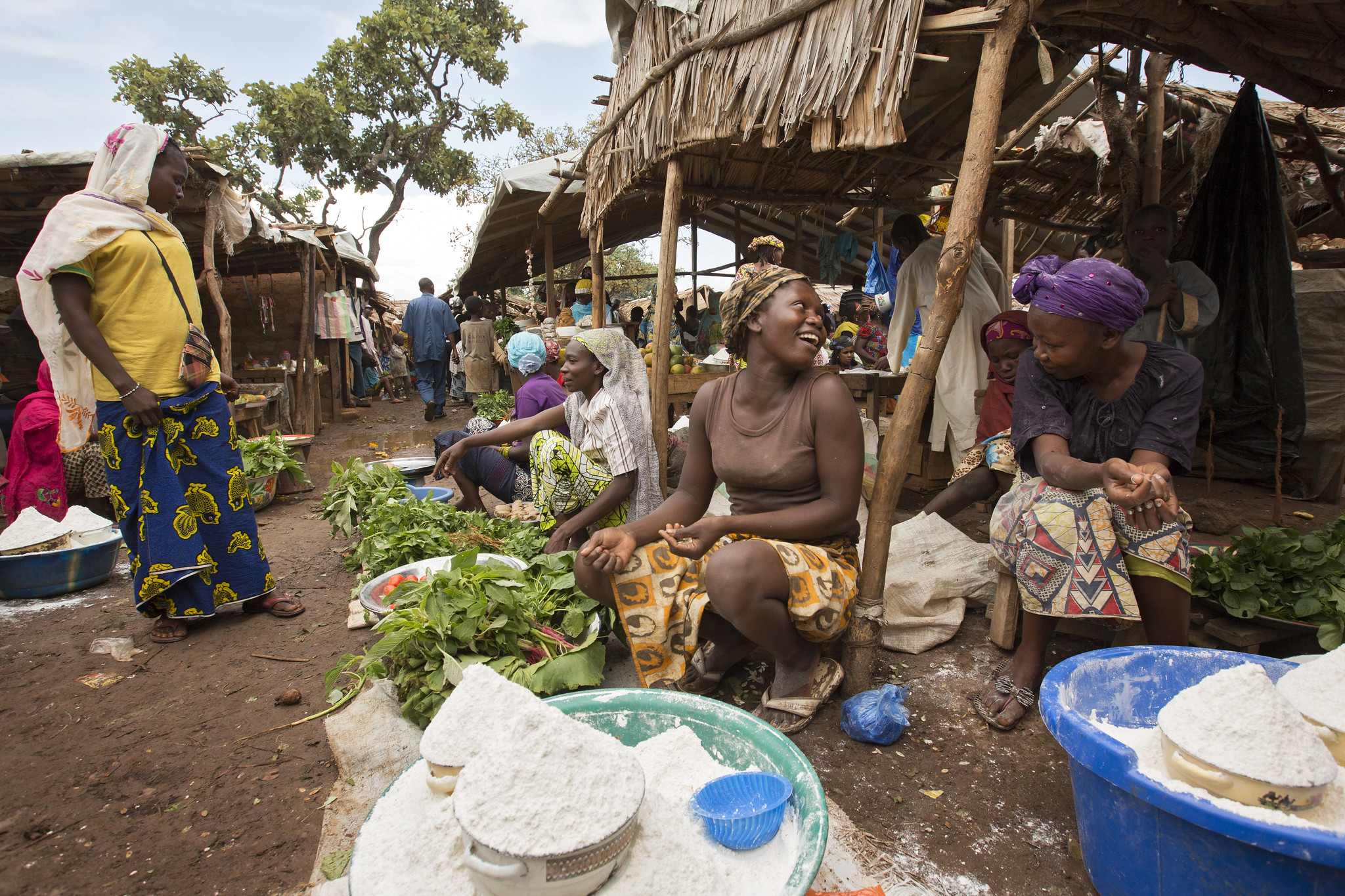 Women selling food in a market