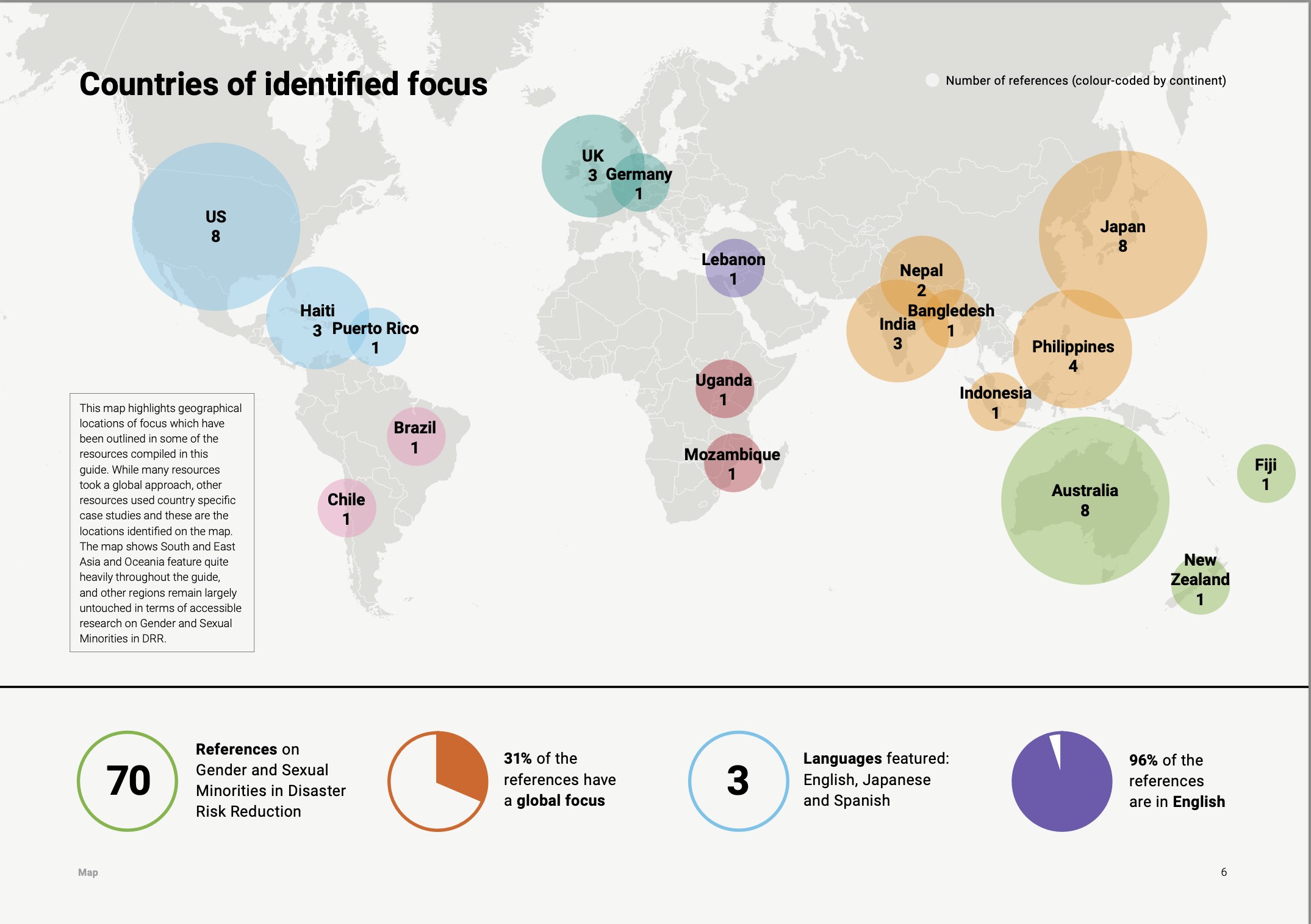 Findings presented in a map format