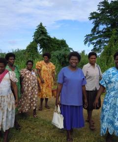 Women in Vanuatu visiting a farm