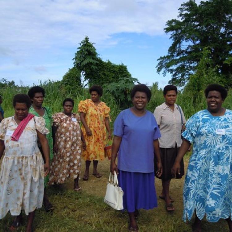 Women in Vanuatu visiting a farm